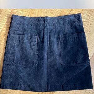 Bagatelle Classic Navy Blue Genuine Suede Women's Skirt